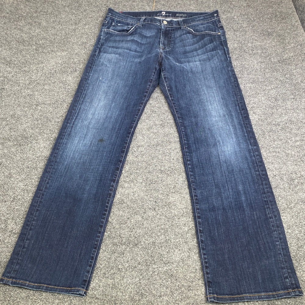 7 For All Mankind Austyn Relaxed Straight Leg Jeans Mens Blue Denim Dark Wash